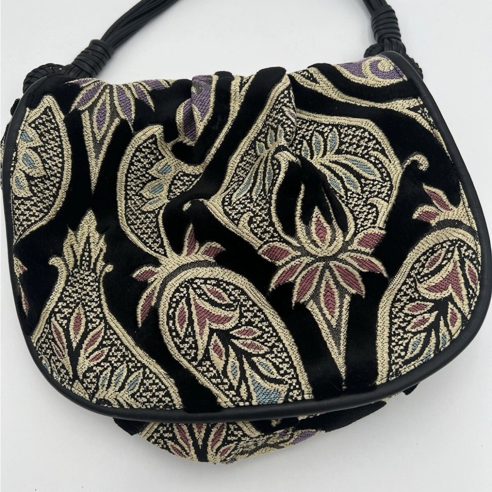 MAXX New York Medium Paisley Canvas Shoulder Hobo Tote Satchel Purse Bag Unique